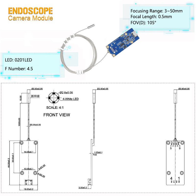 HD Endoscope Camera Module 规格书