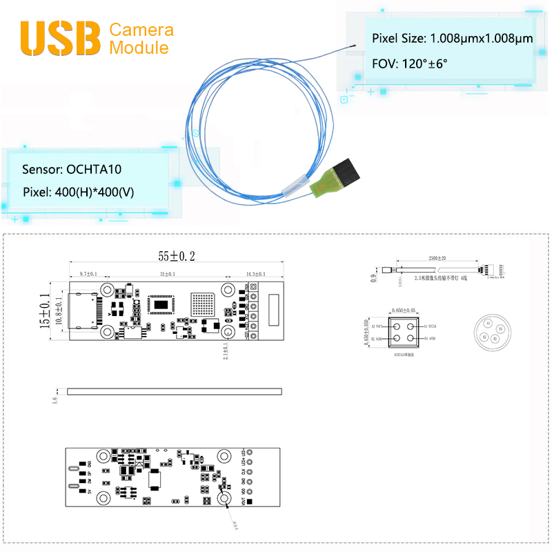 0.9mm Endoscope Camera 规格图