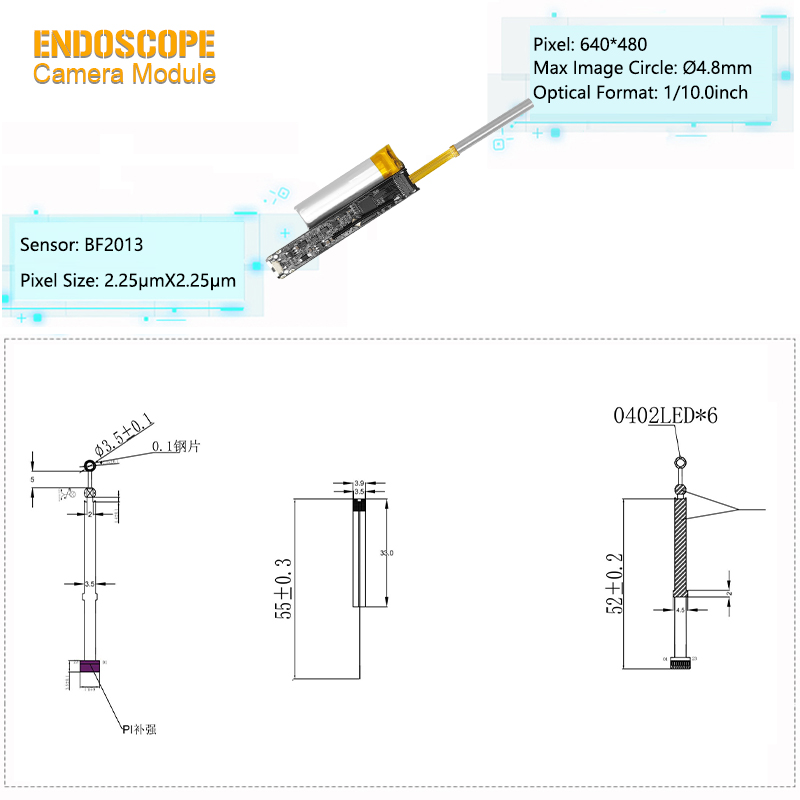 0.9mm Endoscope Camera WiFi Endoscope