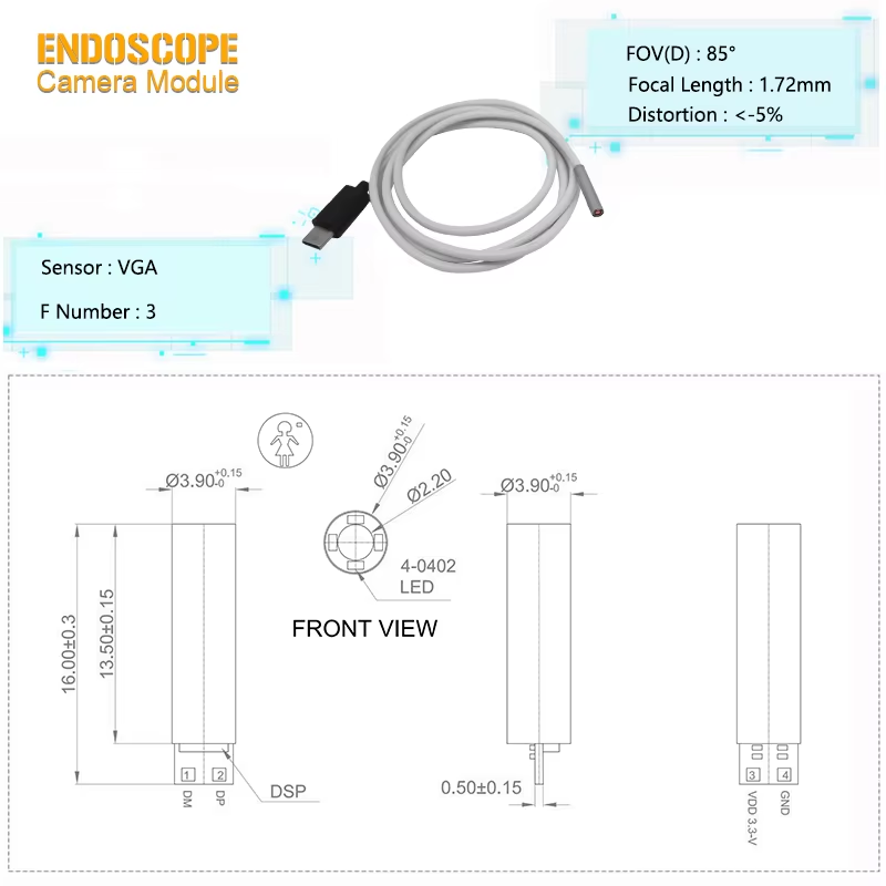 3.9mm Endoscope Camera Module