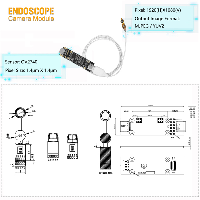 3.6mm Diameter Camera Module 规格图