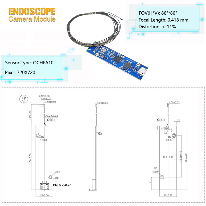 Mini Size OCHFA10 Sensor Side-View HD Endoscope Camera Module
