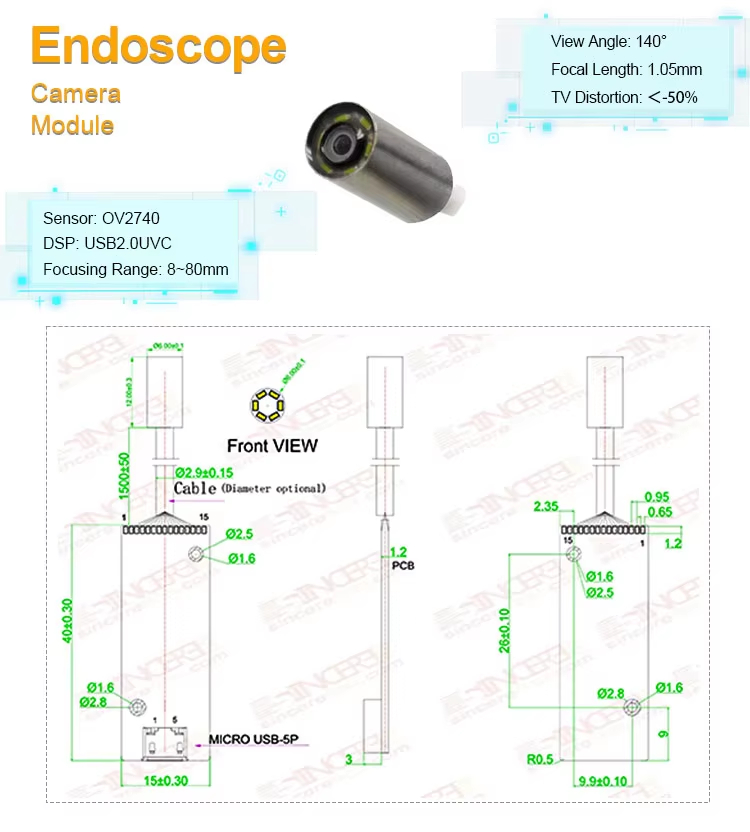 Feasibility Analysis of 1MP 6mm Endoscope Camera Module for High-End Cellvizio-Like Products