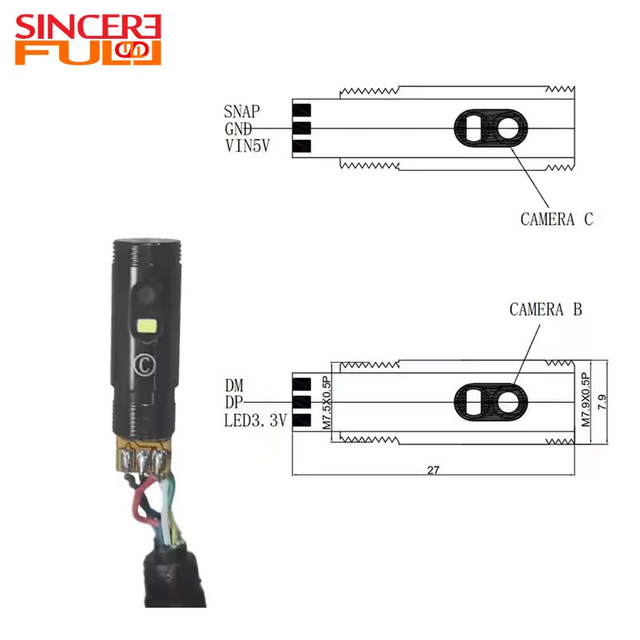 High Resolution 7.9mm Hd Colposcope Mini Multi Endoscope Camera Module 