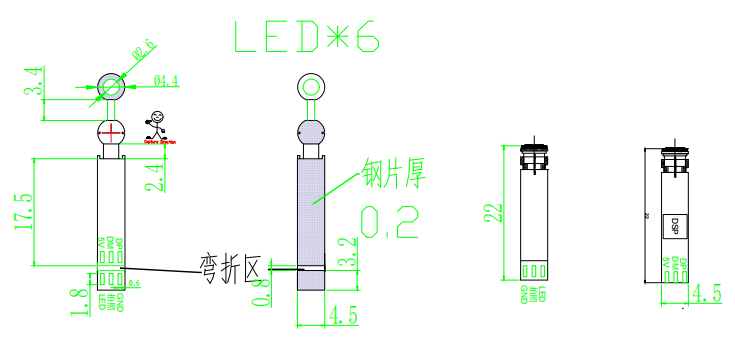 Endoscopic Camera Module with LED Light