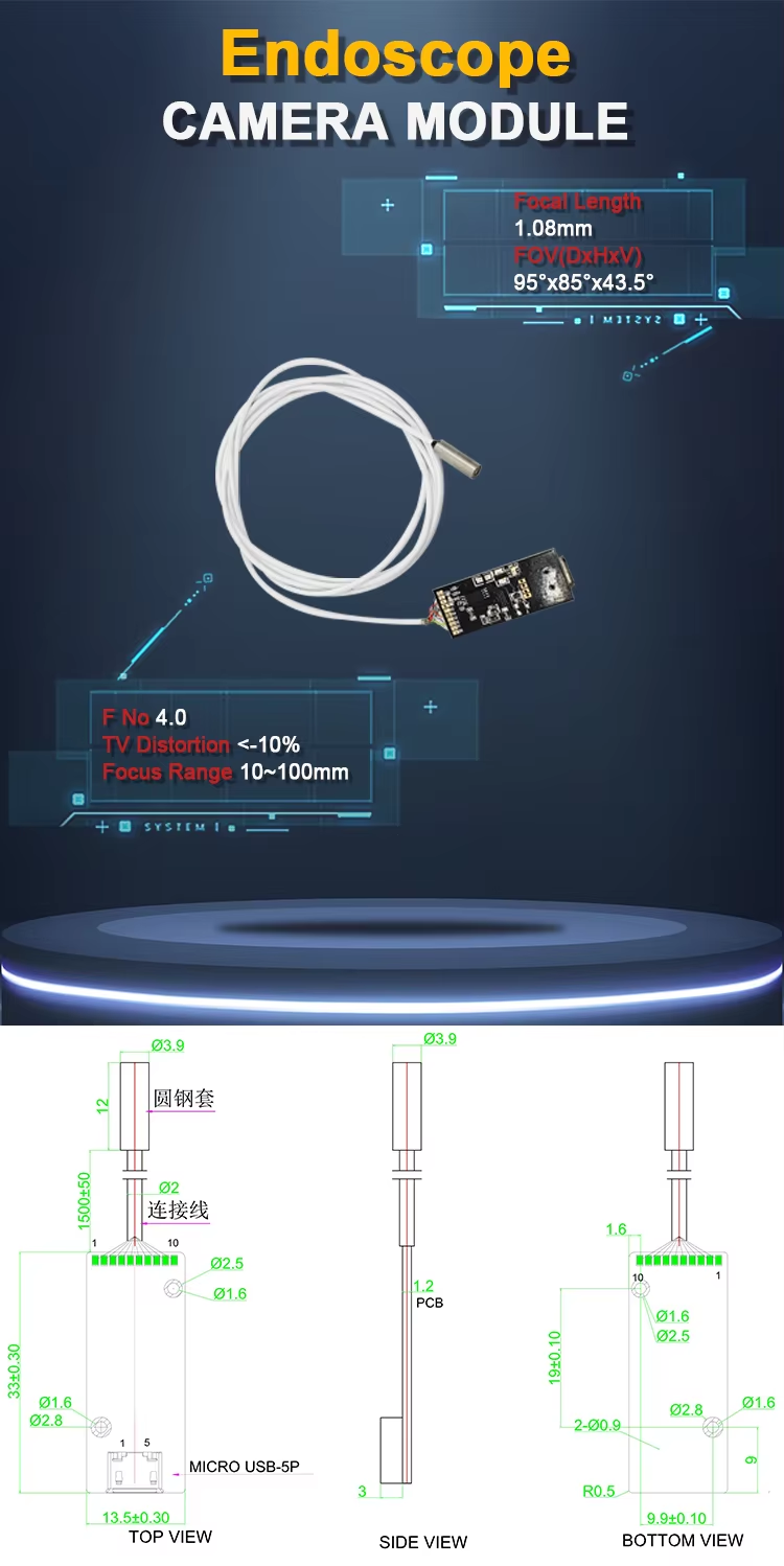 1mp OV9734 Sensor USB2.0 Endoscope Camera Module