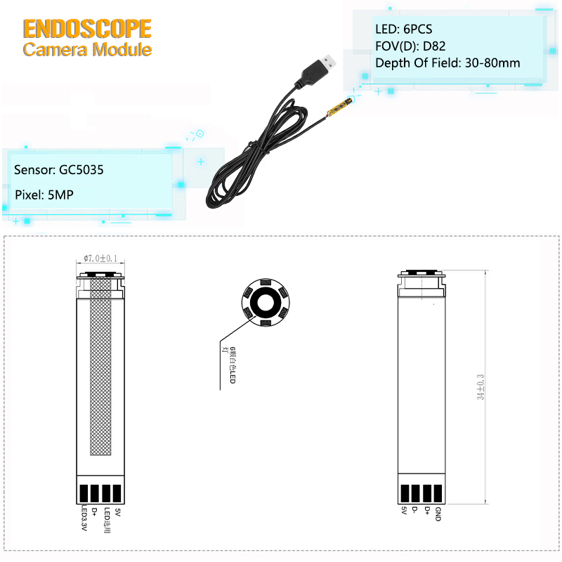3.6mm Diameter Camera Module 规格书